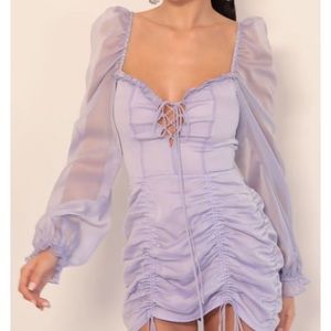 COPY - Lucy in the sky purple tie adjust bodycon dress